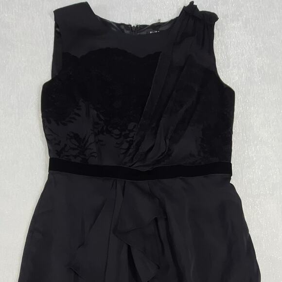 Elie Tahari Velvet burnout lace pattern black Whimsigoth witchy Fairy grunge - Picture 6 of 8